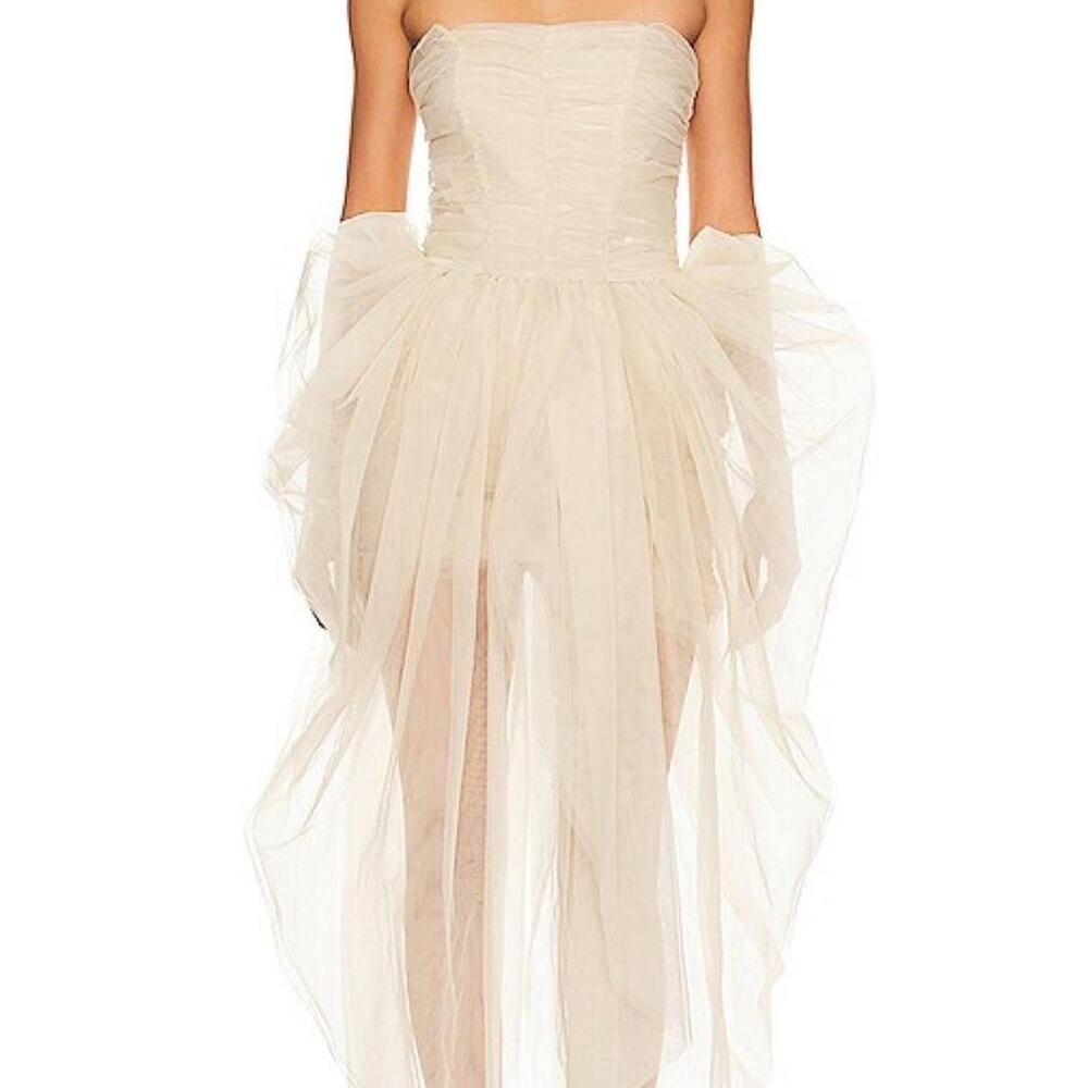 Lamarque cream strapless dress with